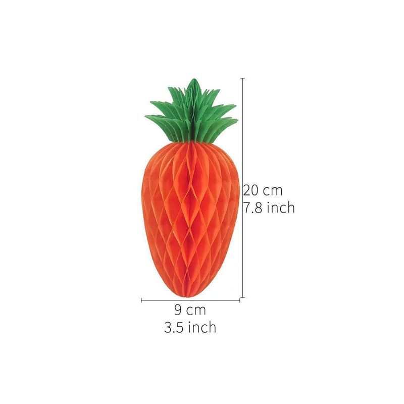 Easter Carrot Honeycomb Decorations - 10-Piece Set of 20 cm Paper Carrots