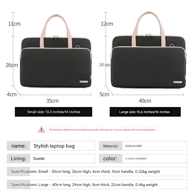 Black Padded Laptop Bag for 15.6-Inch Notebooks - Versatile Shoulder