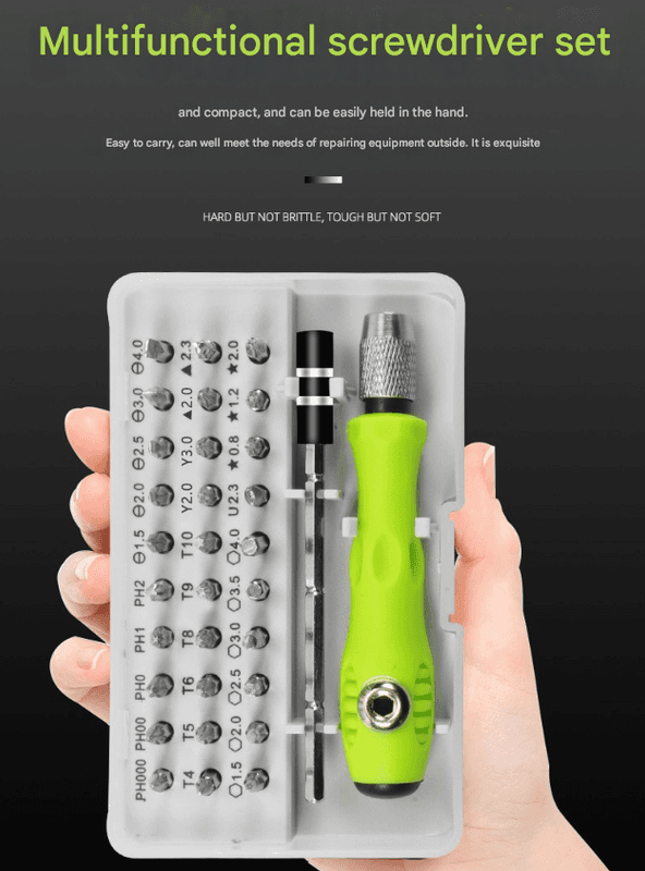 Green 32-in-1 Precision Screwdriver Set - Magnetic Repair Tool Kit