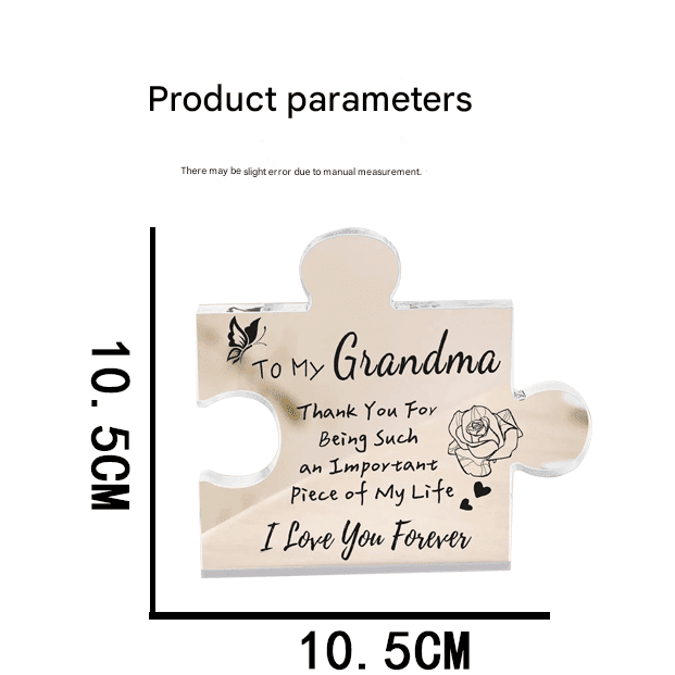 Interlocking Puzzle-Shaped Desktop Decor - 10.5 cm Square Display - Wife