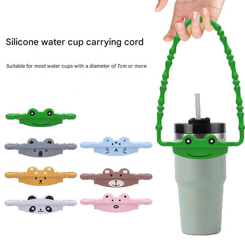 2-Piece Green Frog Animal Silicone Cup Carrier - Portable - Cup not included