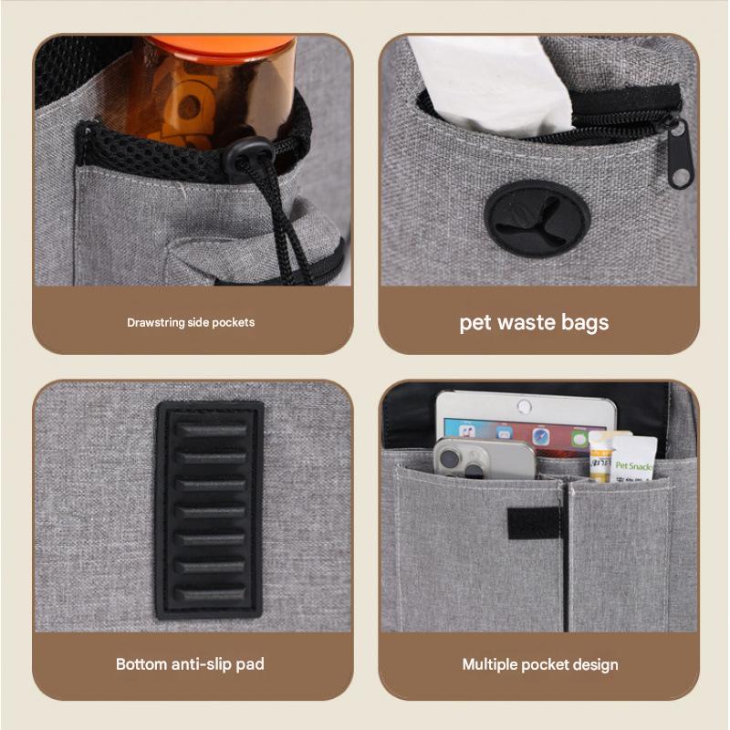 Grey and Green Large Expandable Cat Travel Backpack - Breathable