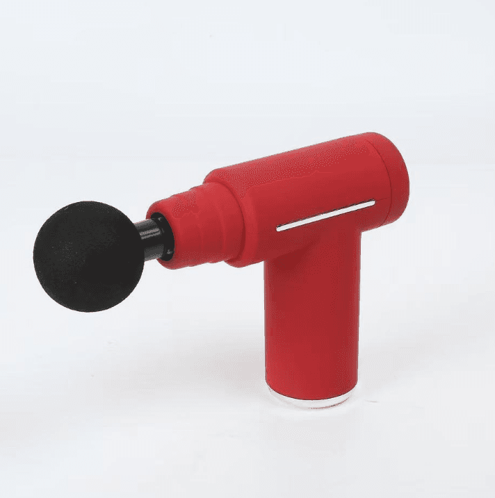 Red Lightweight Mini Hot Cold Massage Gun with 6 Heads - 6 Intensity Dual