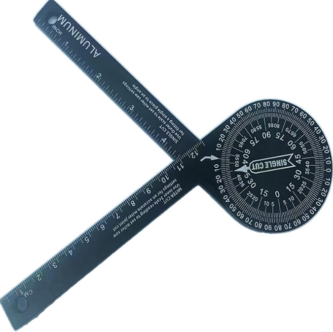 Black Precision 360-Degree Miter Saw Protractor - Aluminum Alloy Angle