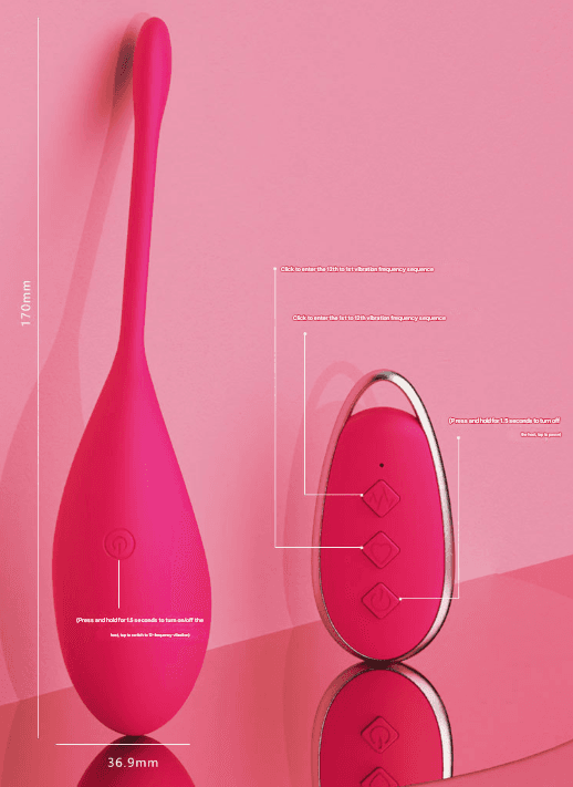 Pink Silky Silicone Remote Control Vibrating Egg - 12 Powerful Modes