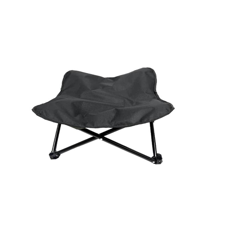 Black Elevated Comfort Pet Bed - Portable & Foldable Dog Cat Cot - 600D