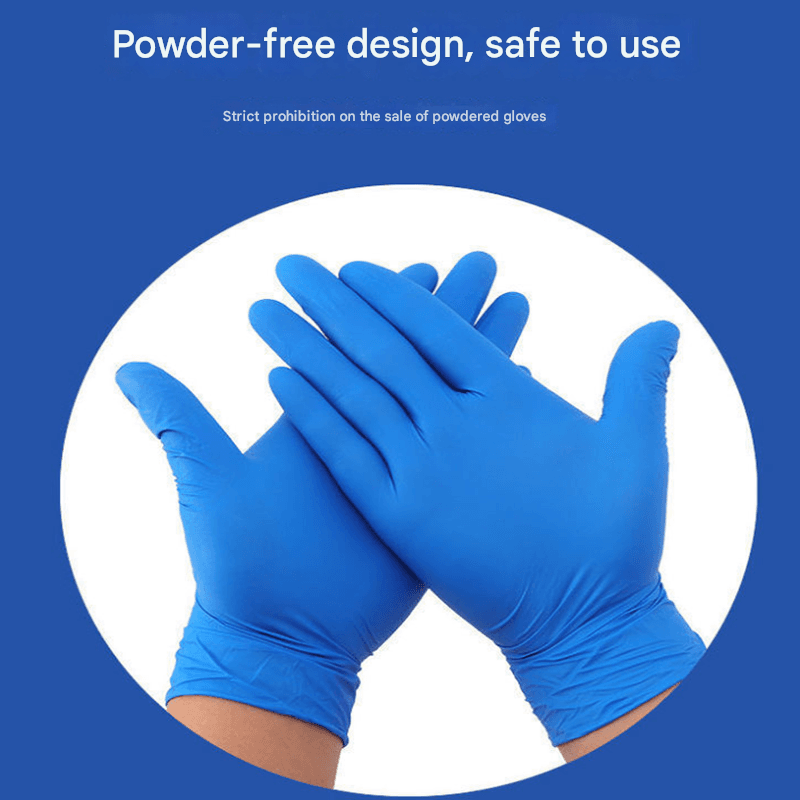 100-Pack Powder-Free Disposable Nitrile Gloves - Black, Size S