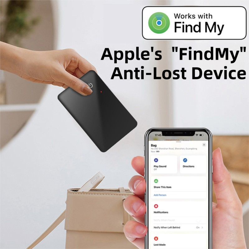 Ultra-Slim 2mm Glass Card Tracker for iOS - Global GPS Location Finding