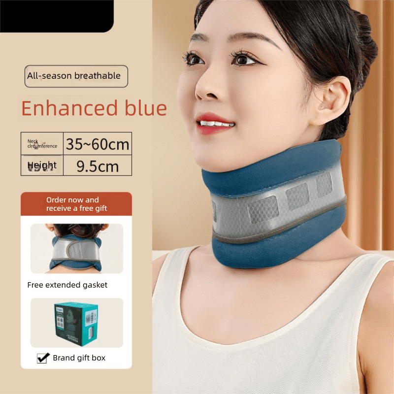 Blue Reinforced Neck Support Brace - Adjustable Cervical Collar with PP