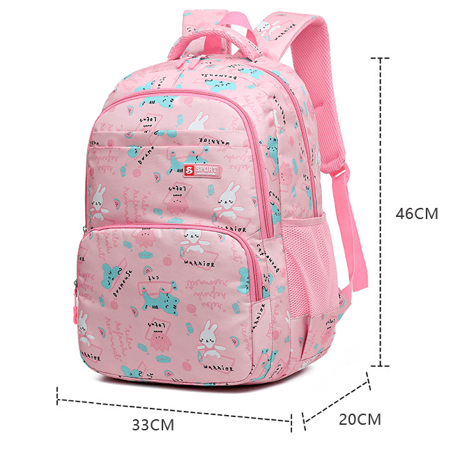 Purple Large Capacity Cartoon Student Backpack - Multi-Layered Casual School