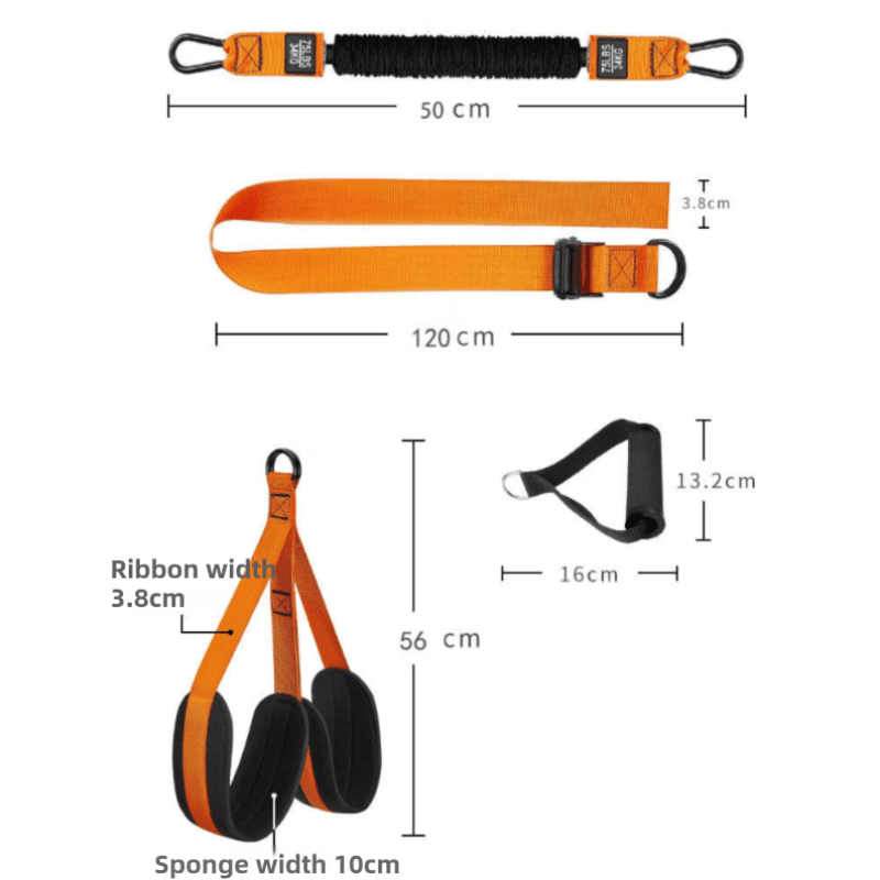 Black (225lb) Heavy Duty Pull-Up Assist Strap System With Foam Handles