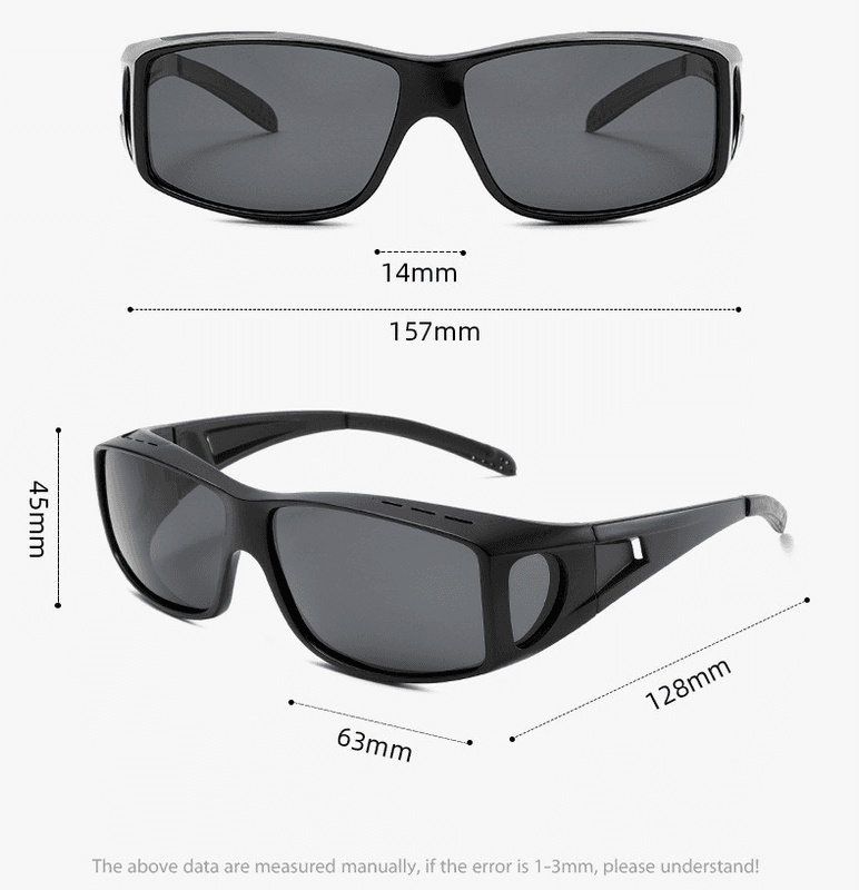 Purple 2-Piece Men's Polarized Fitover Sunglasses - Purple Fitover