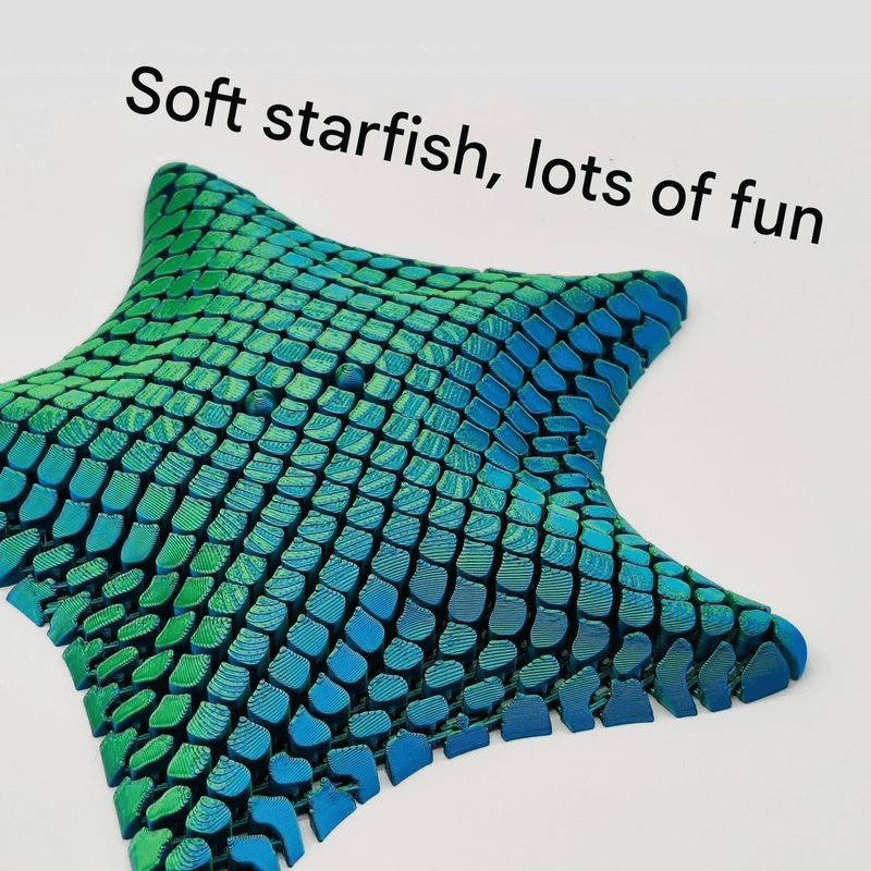Laser Green 3D-Printed Articulated Starfish Fidget Toy for Stress Relief