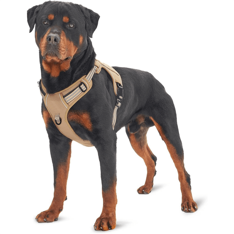Black Professional Adjustable Tactical Dog Mesh Harness - Reflective No-Pull