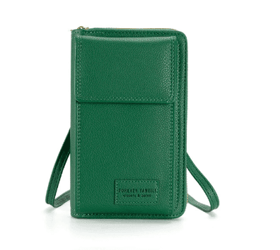 Green Women's Crossbody Phone Bag Wallet Small PU Leather Shoulder Purse