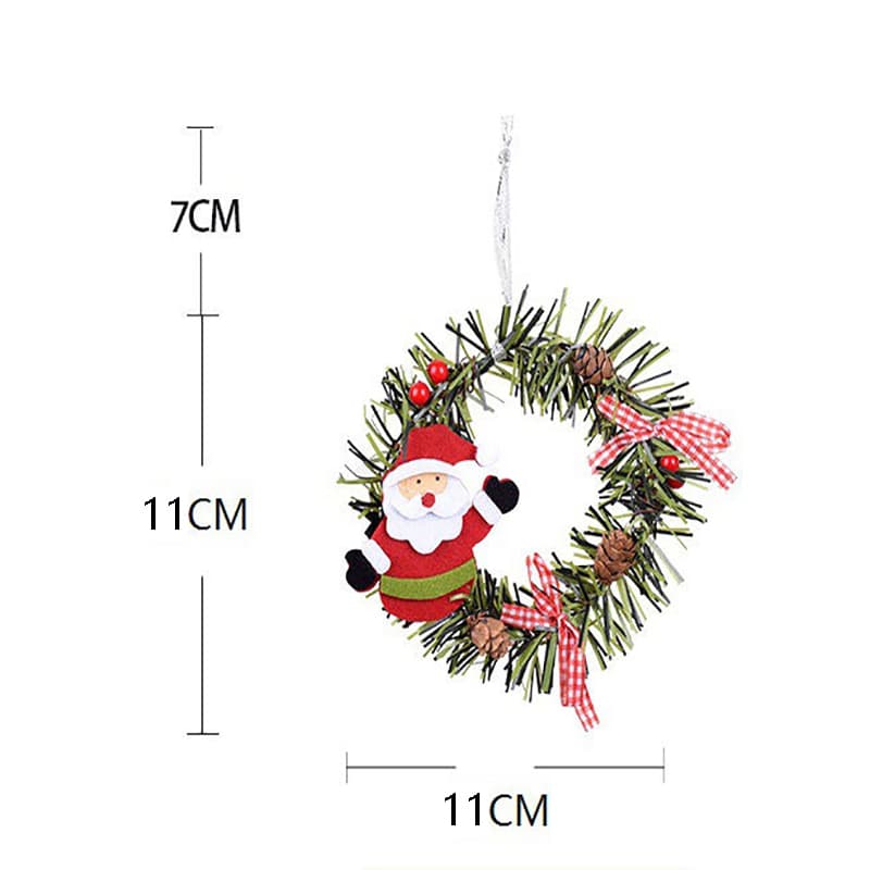 Snowman Mini Christmas Wreath Ornaments (11 cm) - Festive Santa, Snowman