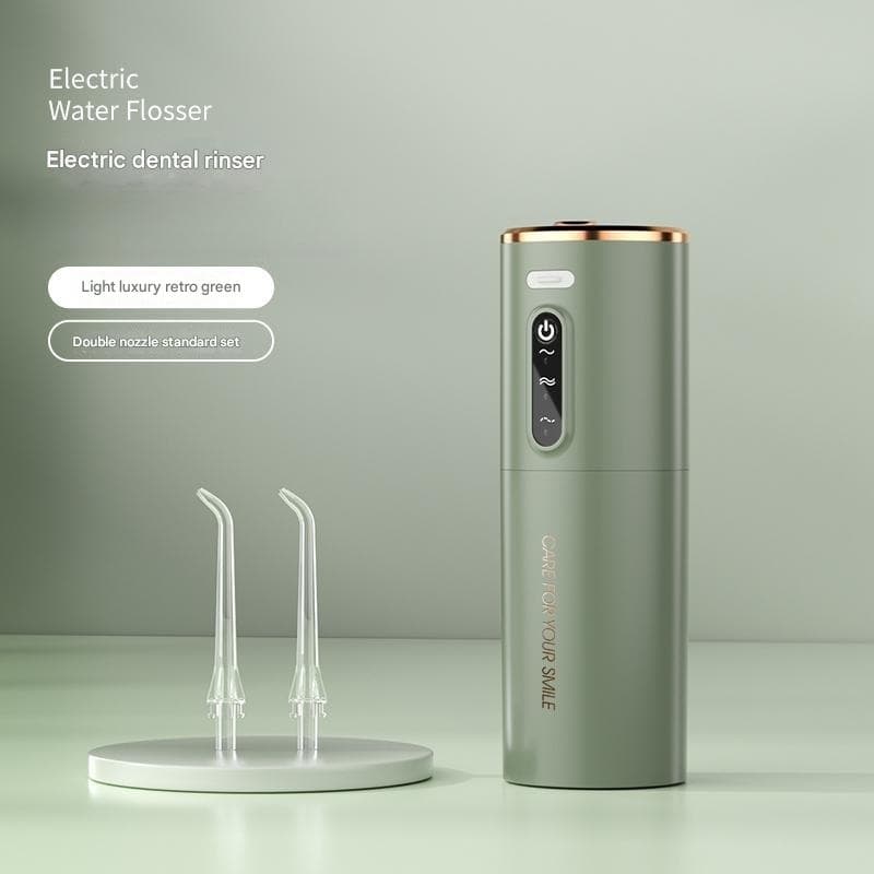 Portable Electric Water Flosser - USB-C Rechargeable, Multiple Modes - Green