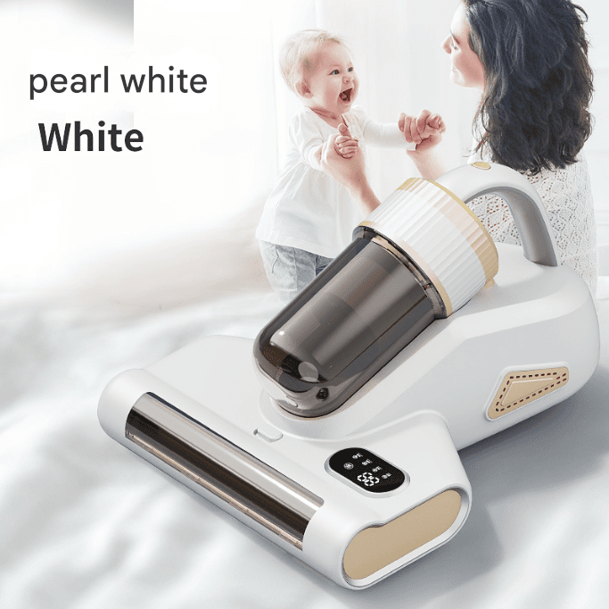White Advanced Cordless UV-C Dust Mite Vacuum - Handheld Cleaner with Hot
