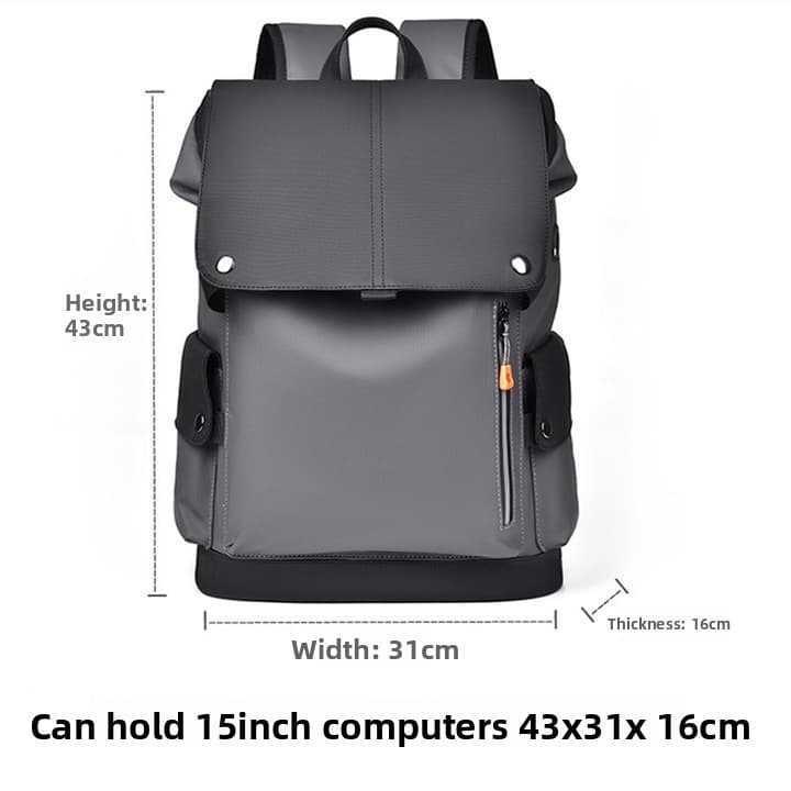 Black and gray Men Large Capacity Business Laptop Backpack