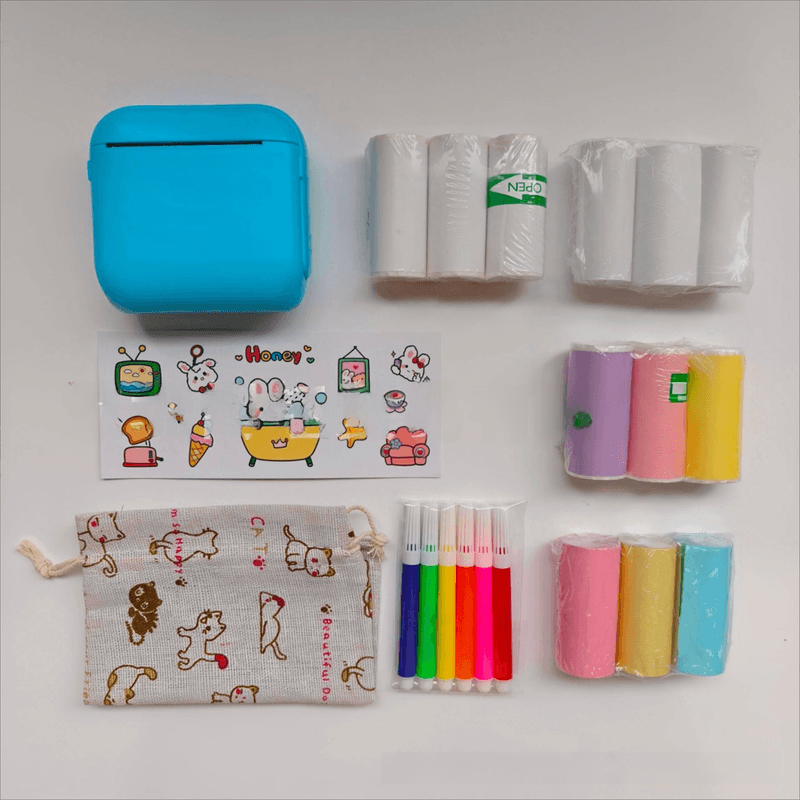 Blue X6 Mini Portable Bluetooth Instant Photo & Note Printer for Students
