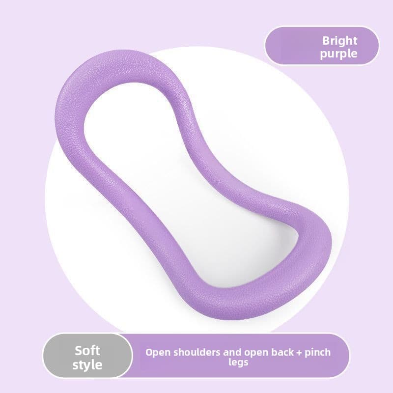 2-PCS Purple Multifunctional Yoga Ring Pilates Circle with Soft TPE Double