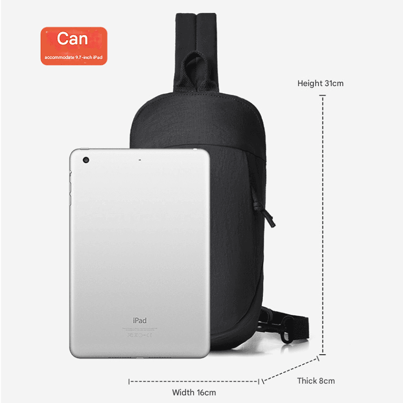 Green Minimalist Anti-Theft Sling Bag for Men & Women - Water-Resistant