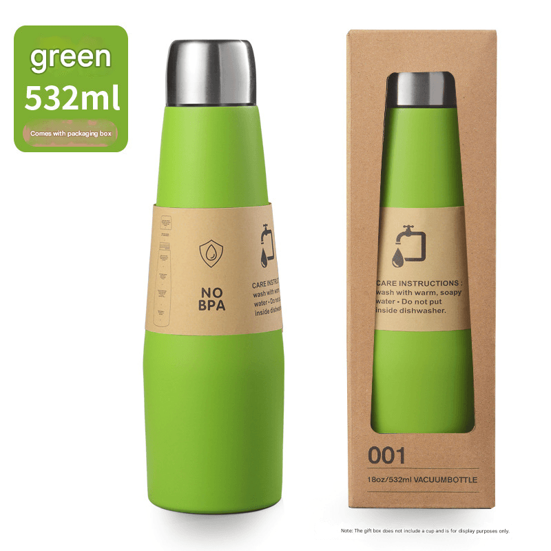 Green 304 Stainless Steel Vacuum Insulated Water Bottle - 532 ml
