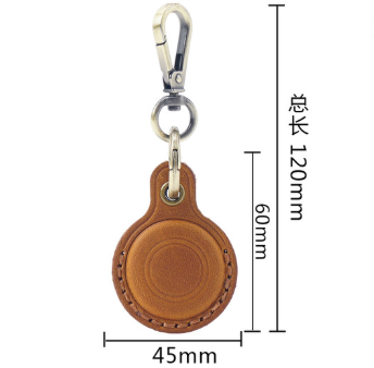 Brown Genuine Crazy Horse Leather Case for Apple AirTag Protective Tracker