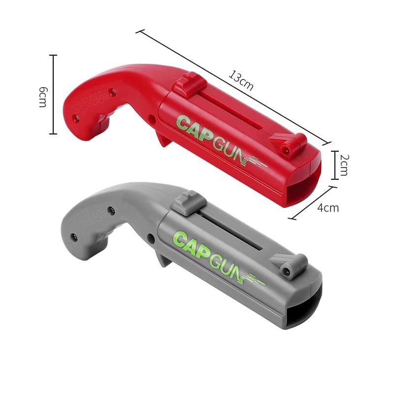 2-Pack grey and red Fun Bottle Opener with Cap Ejection Mechanism - Grey Red
