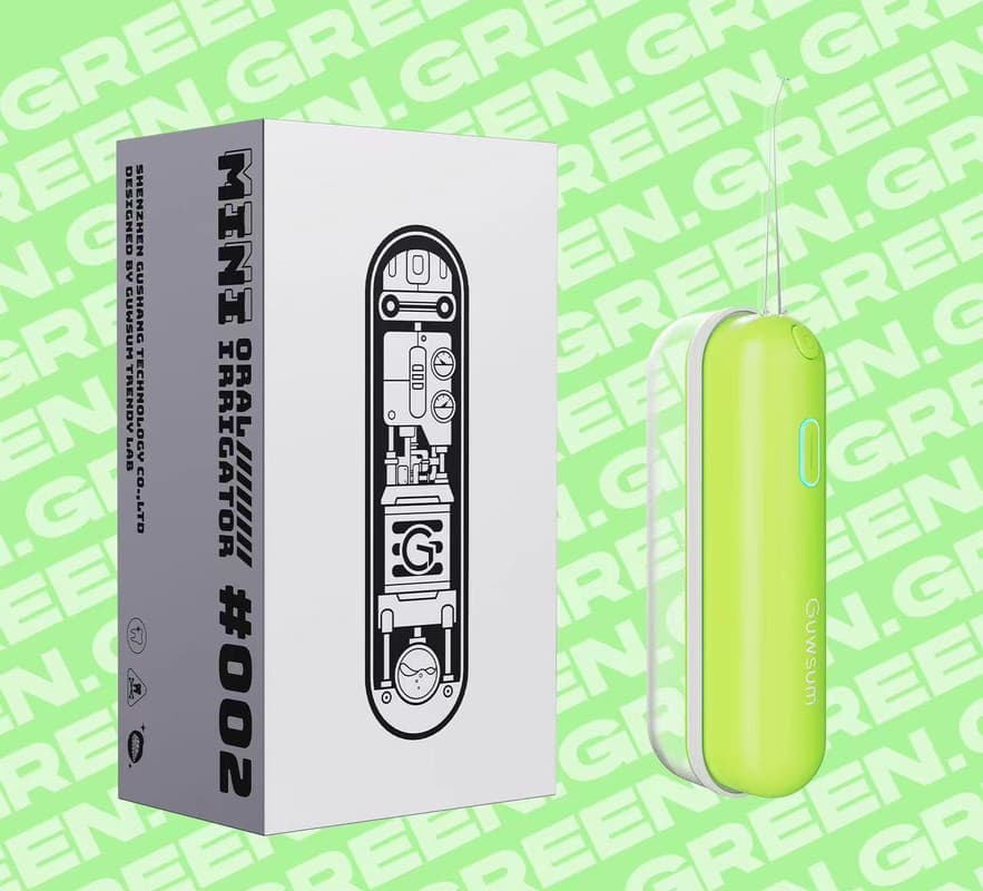 Mini Portable Oral Irrigator - IPX68 Waterproof, UV Sterilization, 3 - Green