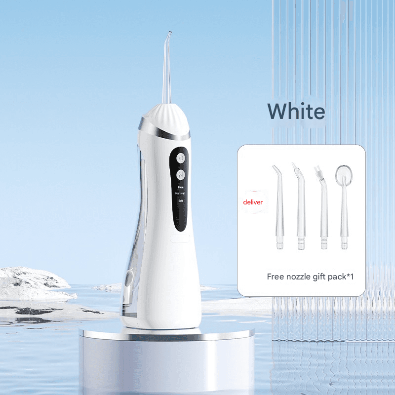 White Cordless Water Flosser & Oral Irrigator - Portable Teeth Cleaner