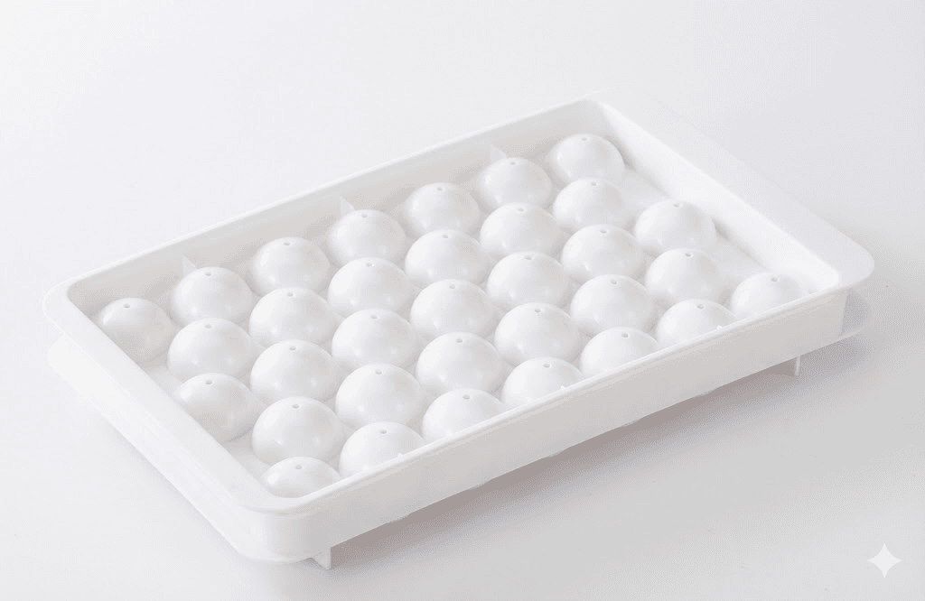 2-Piece Round Ice Cube Trays with Lids 33 Cavity Sphere Ice Ball Maker Mould