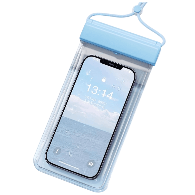 3-PCS Blue IPX8 Waterproof Phone Pouch (19×11 cm) - Universal Touch Screen