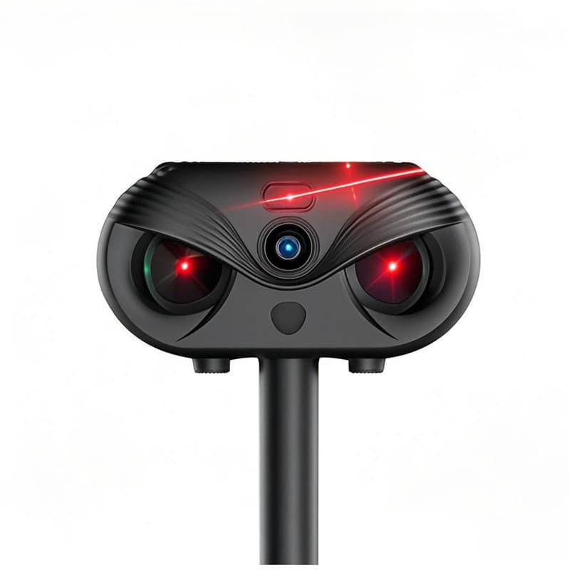 Black Advanced Solar Powered Ultrasonic Animal Repeller - Outdoor Pest