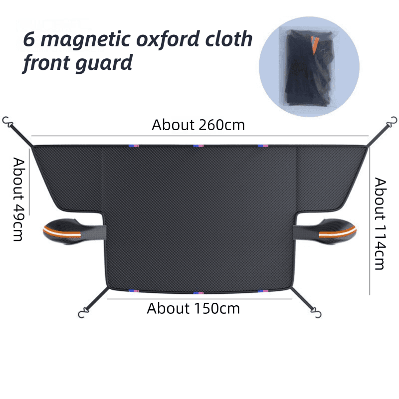 Car Protector with Extra-Large 253 cm Coverage - All-Season - Black & Orange