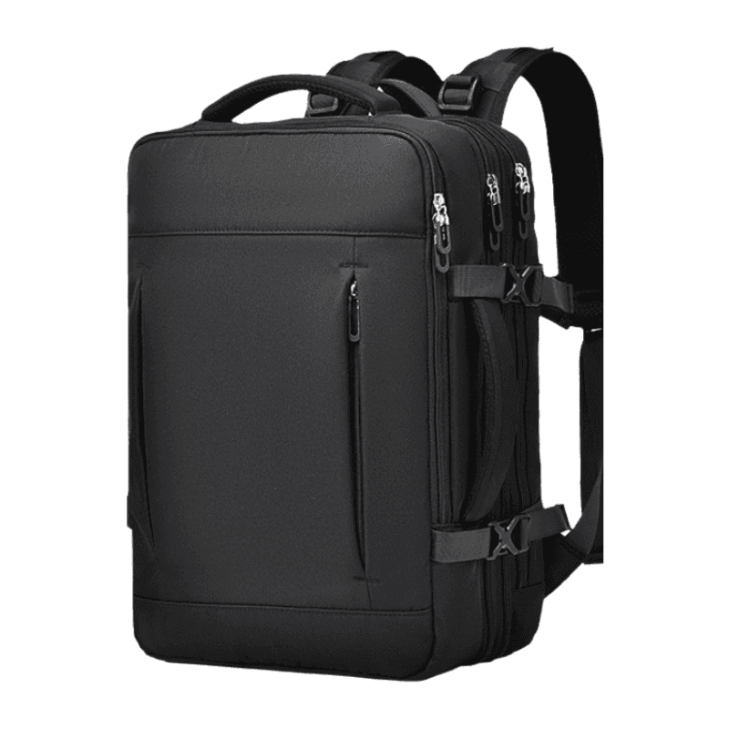Black Expandable Travel Laptop Backpack with USB Charging Port - 45 × 32 cm