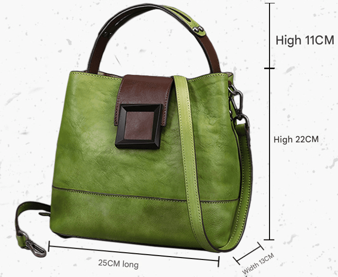 Vintage Yellow Leather Handbag - Multi-Functional Design
