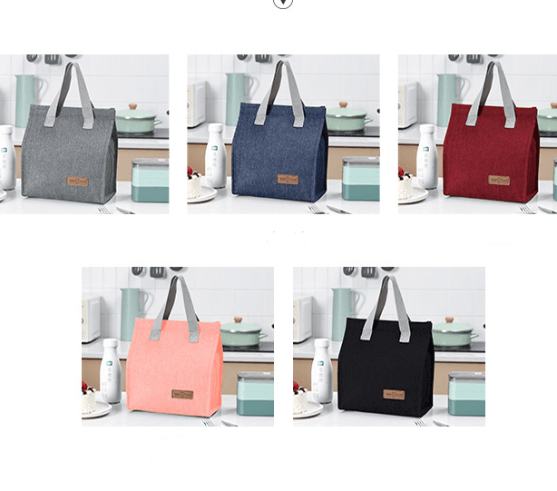 5-Piece Insulated Lunch Bag Set - Thermal Bento Tote with Aluminum Foil