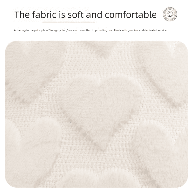 2-PCS White Romantic Heart-Shaped Tufted Pillow Covers Soft Plush 45 × 45 cm