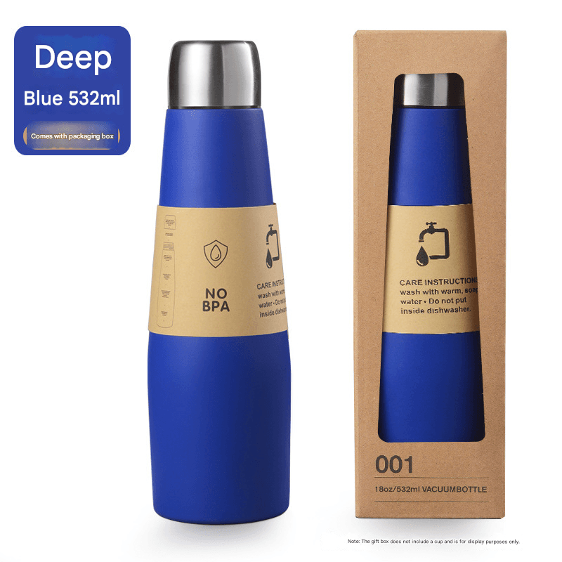 Blue 304 Stainless Steel Vacuum Insulated Water Bottle - 532 ml