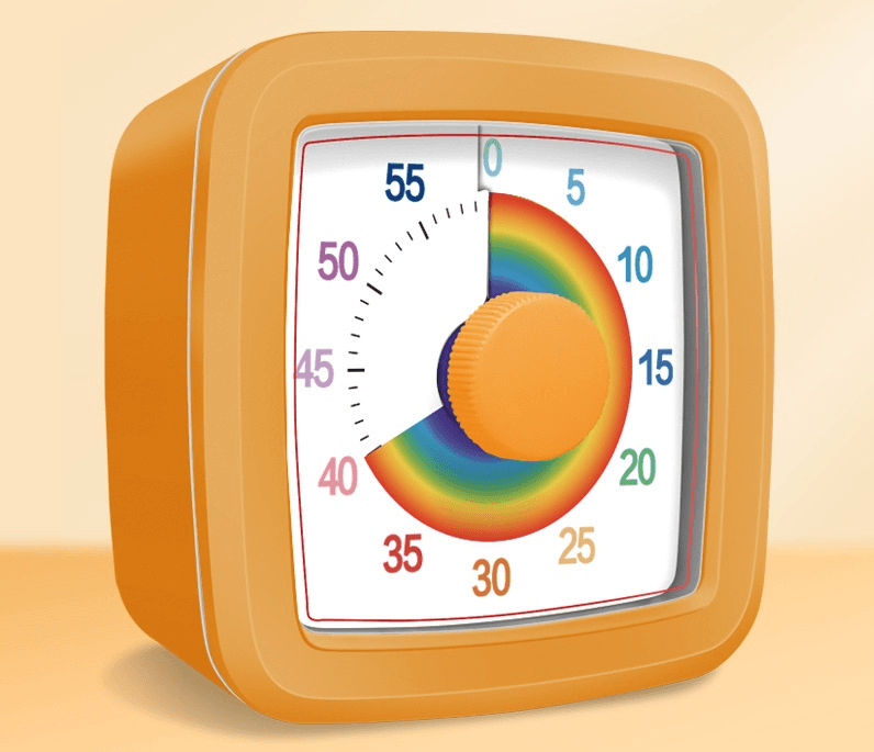 Orange Visual timer for kitchen - a 60-minute rainbow countdown timer
