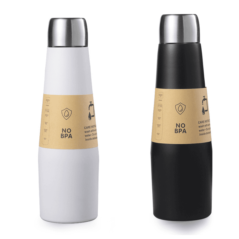 2-piece White and Black 304 Stainless Steel Vacuum Insulated - White Black