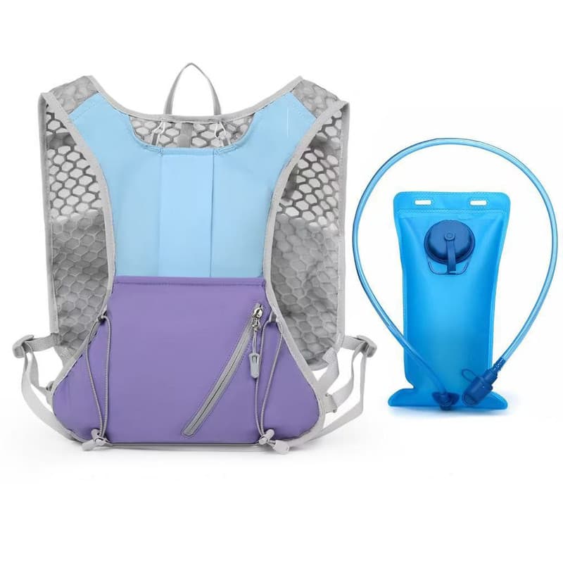 Blue and purple Lightweight Hydration Backpack with 2L Water Bladder