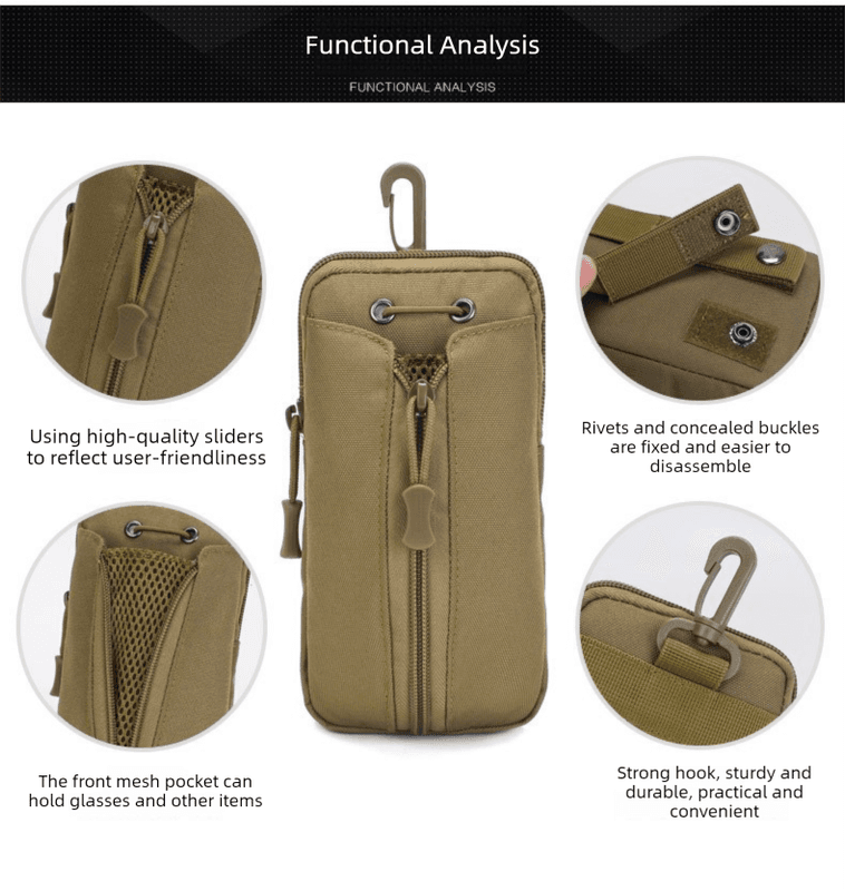 Black Multi-Functional Outdoor Water Bottle & Phone Pouch - Tactical
