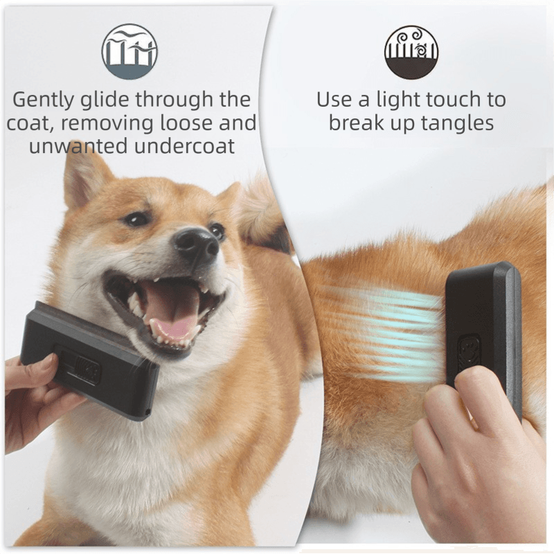 2-in-1 Black Self-Cleaning Pet Grooming Comb - Multi-Functional Stainless