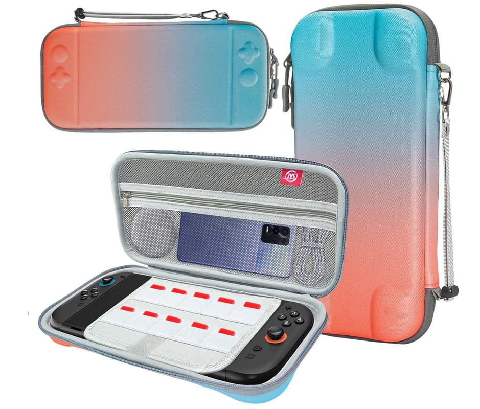 Portable Hard Shell Travel Case for Nintendo - Gradient orange and blue