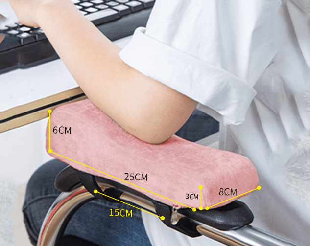 A pair of Ergonomic Chair Armrest Pads High Density Foam Elbow - Pink