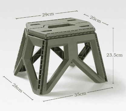 Army Green Portable Folding Stool - Compact Lightweight Plastic Step Stool