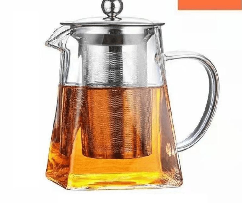 1300 ml Extra Large Heat-Resistant Glass Teapot with 304 Stainless Steel