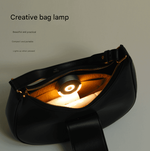 2 Pack Mini LED Handbag Light Ultra-Thin 18mm Round Purse Light for Finding